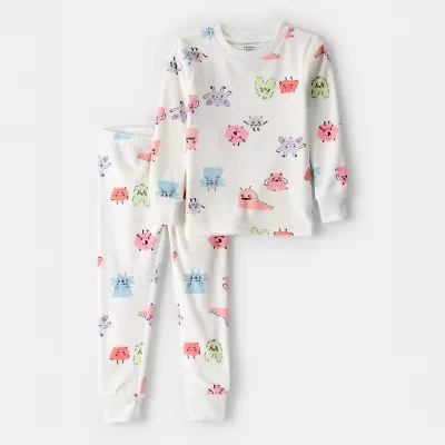 Carter's Toddler Girls Velour Round Neck Long Sleeve 2-pc. Pajama Sets