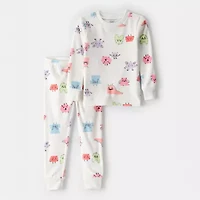 Carter's Toddler Girls Velour Round Neck Long Sleeve 2-pc. Pajama Sets