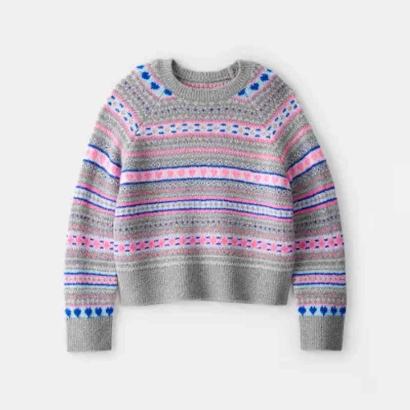 Carter's Little & Big Kid Girls Round Neck Long Sleeve Pullover Sweater