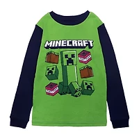 Big Kid Boys Minecraft Crew Neck Long Sleeve 4-pc. Pajama Sets