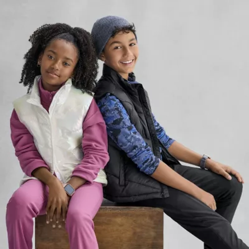 Xersion Ribbed Little & Big Kid Girls Quick Dry High Rise 26 1/2" Active Flare Full Length Leggings