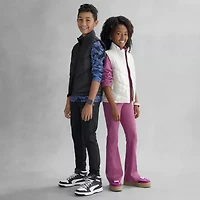 Xersion Ribbed Little & Big Kid Girls Quick Dry High Rise 26 1/2" Active Flare Full Length Leggings