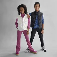 Xersion Ribbed Little & Big Kid Girls Quick Dry High Rise 26 1/2" Active Flare Full Length Leggings