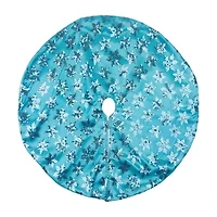 20'' Blue Sequin Snowflake Pattern Mini Christmas Tree Skirt