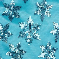 20'' Blue Sequin Snowflake Pattern Mini Christmas Tree Skirt