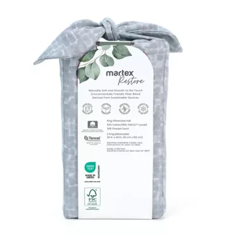 Martex Restore Echo 300tc Wrinkle Resistant Temperature Regulating Sheet Set