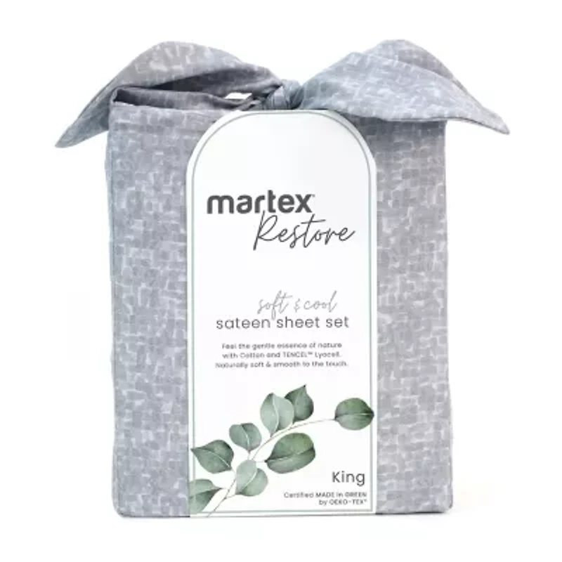 Martex Restore Echo Sheet Set 300tc Wrinkle Resistant Temperature Regulating