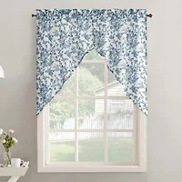No 918 Elara Tonal Botanical 2-pc. Rod Pocket Window Tier