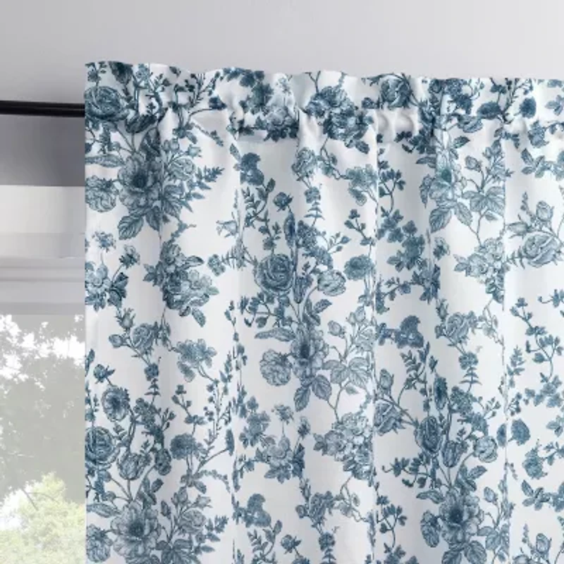 No 918 Elara Tonal Botanical 2-pc. Rod Pocket Window Tier