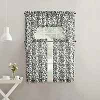 No 918 Elara Tonal Botanical 2-pc. Rod Pocket Window Tier