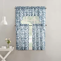 No 918 Elara Tonal Botanical 2-pc. Rod Pocket Window Tier