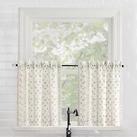 No 918 Riverwood Floral Stripe 2-pc. Rod Pocket Window Tier