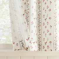 No 918 Riverwood Floral Stripe 2-pc. Rod Pocket Window Tier