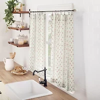 No 918 Riverwood Floral Stripe 2-pc. Rod Pocket Window Tier