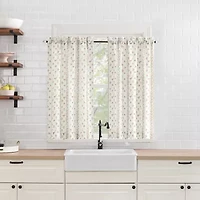 No 918 Riverwood Floral Stripe 2-pc. Rod Pocket Window Tier