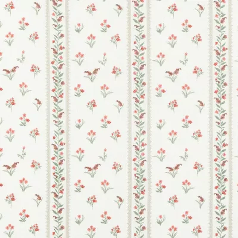 No 918 Riverwood Ditsy Floral Stripe 2-pc. Rod Pocket Window Tier