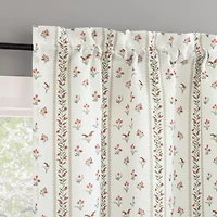 No 918 Riverwood Ditsy Floral Stripe 2-pc. Rod Pocket Window Tier