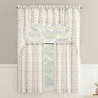 No 918 Riverwood Ditsy Floral Stripe 2-pc. Rod Pocket Window Tier
