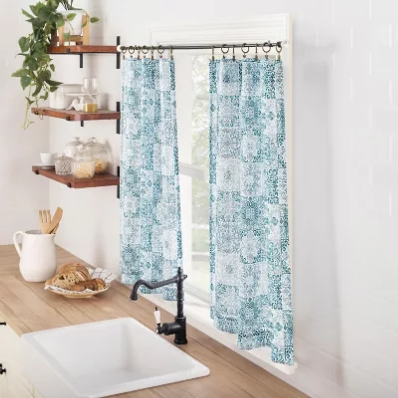 No 918 Genoa Mosaic 2-pc. Rod Pocket Window Tier