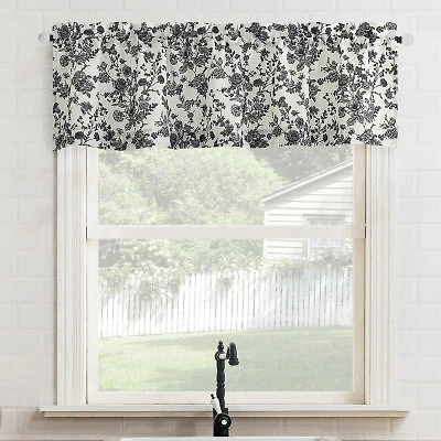 No 918 Elara Tonal Botanical Rod Pocket Valance