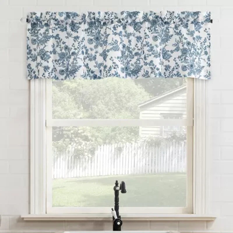 No 918 Elara Tonal Botanical Rod Pocket Valance