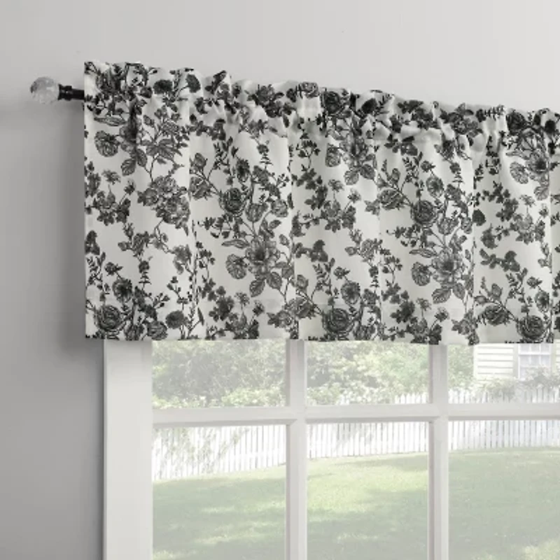 No 918 Elara Tonal Botanical Rod Pocket Valance