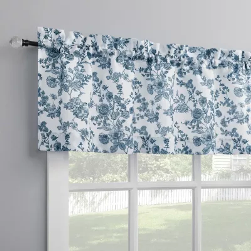 No 918 Elara Tonal Botanical Rod Pocket Valance