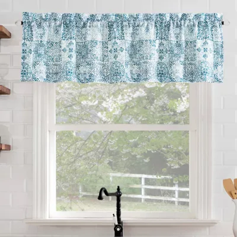 No 918 Genoa Mosaic Rod Pocket Tailored Valance