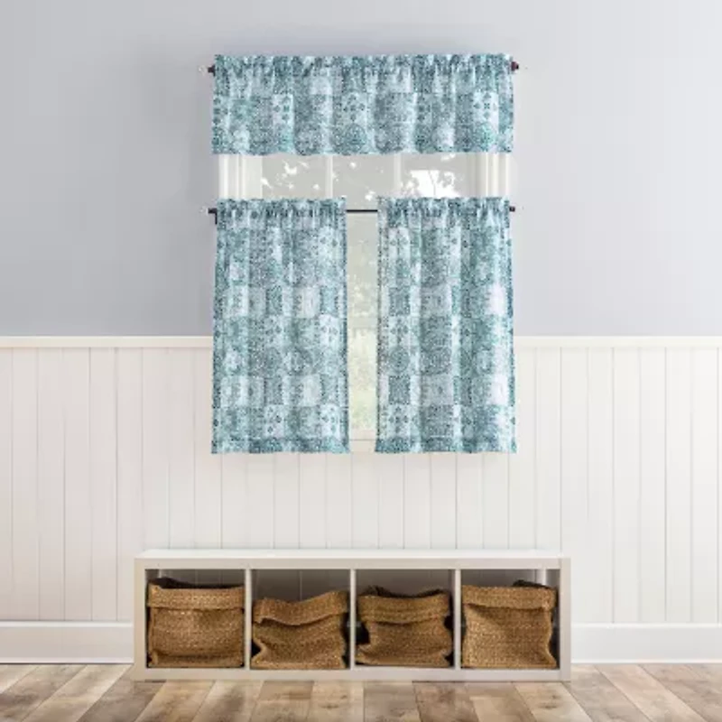 No 918 Genoa Mosaic Rod Pocket Tailored Valance