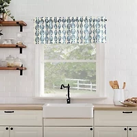 No 918 Sandbar Tonal Seashell Print 2-pc. Rod Pocket Window Tier