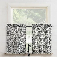 No 918 Elara Tonal Botanical 2-pc. Rod Pocket Window Tier