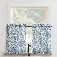 No 918 Elara Tonal Botanical 2-pc. Rod Pocket Window Tier