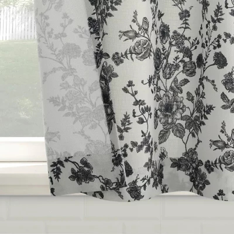 No 918 Elara Tonal Botanical 2-pc. Rod Pocket Window Tier