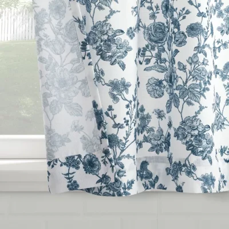 No 918 Elara Tonal Botanical 2-pc. Rod Pocket Window Tier