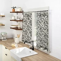 No 918 Elara Tonal Botanical 2-pc. Rod Pocket Window Tier