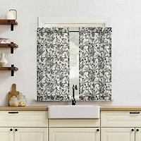 No 918 Elara Tonal Botanical 2-pc. Rod Pocket Window Tier