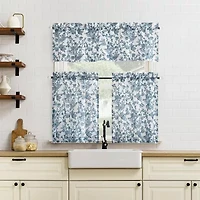 No 918 Elara Tonal Botanical 2-pc. Rod Pocket Window Tier