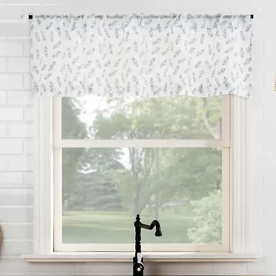 No 918 Hawthorne Floral Leaf Rod Pocket Valance