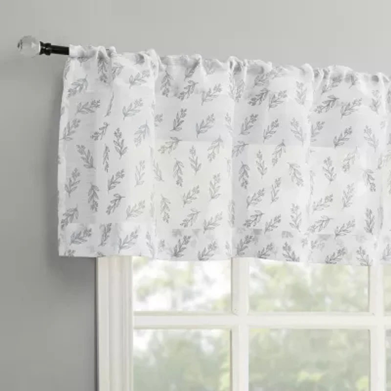 No 918 Hawthorne Floral Leaf Rod Pocket Valance