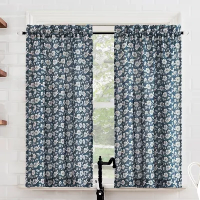 No 918 Mistral Floral 2-pc. Rod Pocket Window Tier