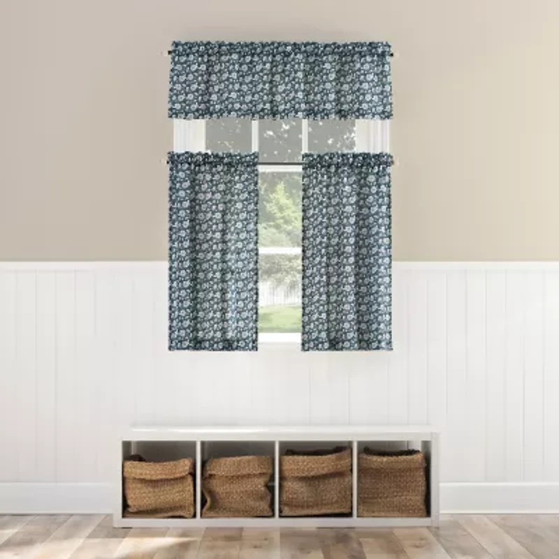 No 918 Mistral Floral 2-pc. Rod Pocket Window Tier