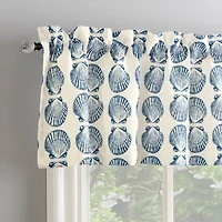 No 918 Sandbar Tonal Seashell Print Rod Pocket Valance