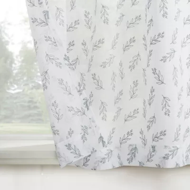 No 918 Hawthorne Floral Leaf 2-pc. Rod Pocket Window Tier