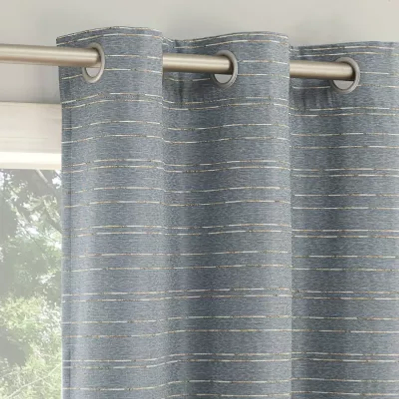 Sun Zero Dresden Detail Magnetic Grommet Top 100% Blackout Set of 2 Curtain Panel