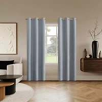 Sun Zero Dresden Detail Magnetic Grommet Top 100% Blackout Set of 2 Curtain Panel