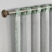 Sun Zero Estelle Foliage Back Tab 100% Blackout Set of 2 Curtain Panel
