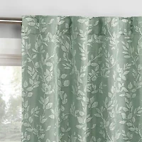 Sun Zero Estelle Foliage Back Tab 100% Blackout Set of 2 Curtain Panel