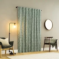 Sun Zero Estelle Foliage Back Tab 100% Blackout Set of 2 Curtain Panel