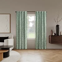 Sun Zero Estelle Foliage Back Tab 100% Blackout Set of 2 Curtain Panel