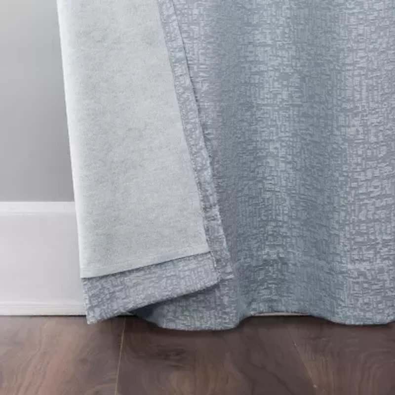 Sun Zero Serenity Abstract Magnetic Grommet Top 100% Blackout Set of 2 Curtain Panel